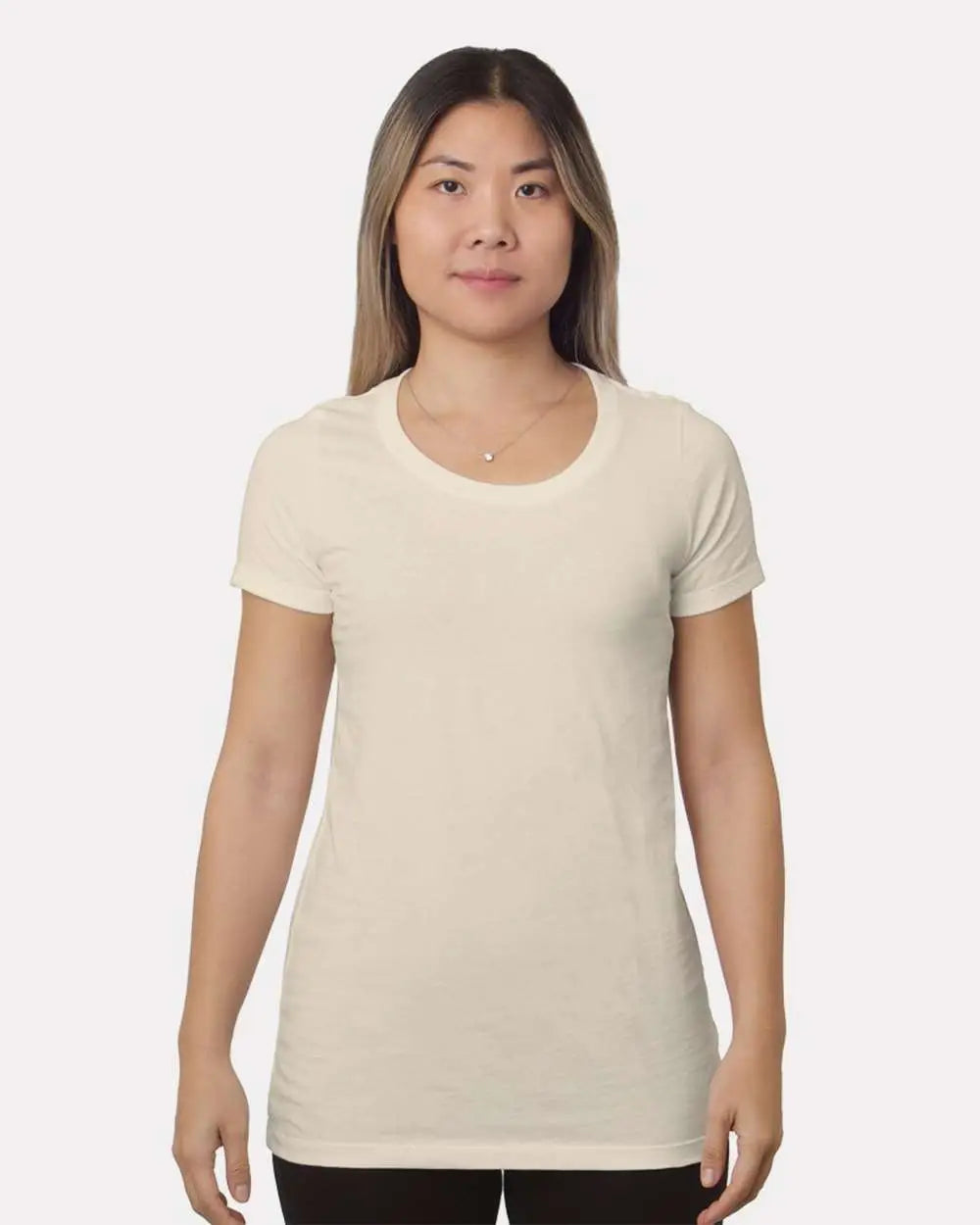 Bayside 9625 Women’s Fine Jersey T-shirt - Cream - Ivory / Xs