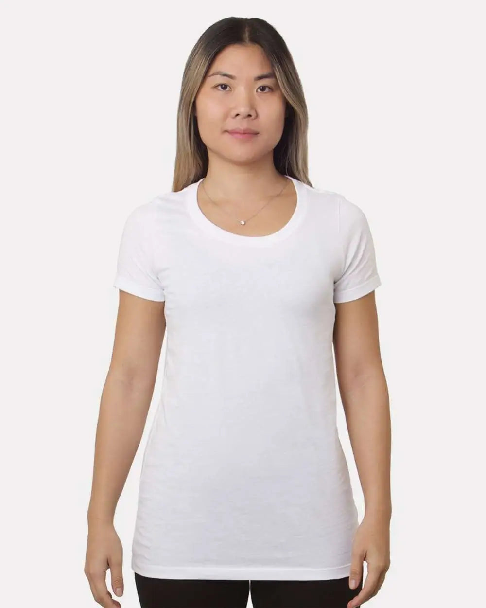 Bayside 9625 Women’s Fine Jersey T-shirt - White - Xs