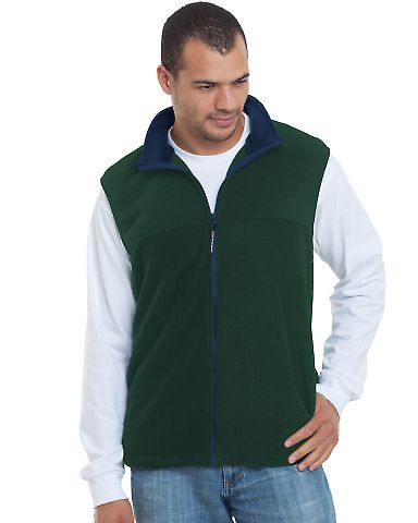 Bayside 1120 USA-Made Full-Zip Fleece Vest - Forest Green