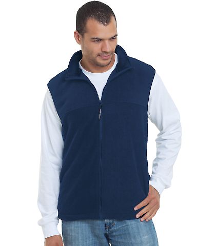 Bayside 1120 USA-Made Full-Zip Fleece Vest - Navy