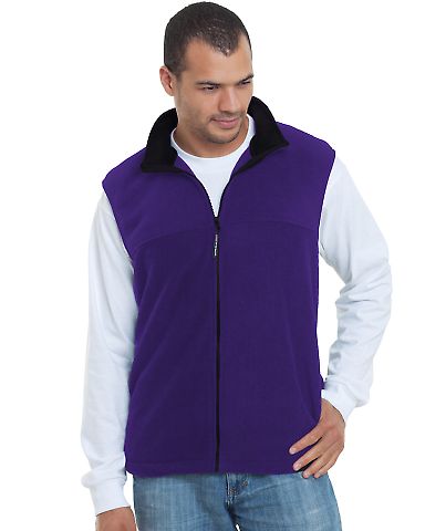 Bayside 1120 USA-Made Full-Zip Fleece Vest - Purple
