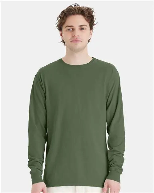 Comfortwash by Hanes Gdh200 Garment-dyed Long Sleeve T-shirt - Moss