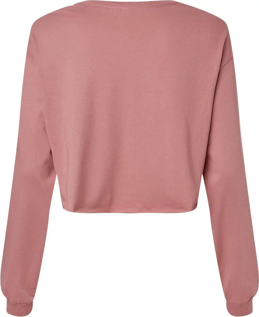 Bella + Canvas 6501 Fwd Fashion Women’s Crop Long Sleeve Tee - Mauve - Pink / s