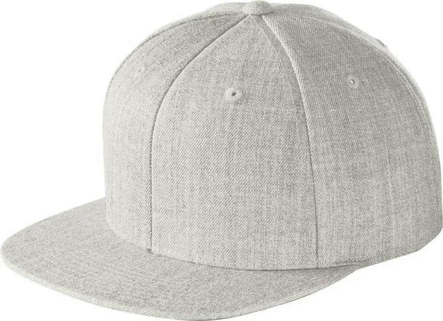 Sport-tek Stc19 Yupoong Flat Bill Snapback Cap - Heather Gray - 6 3/4’’ - 7 1/4’’