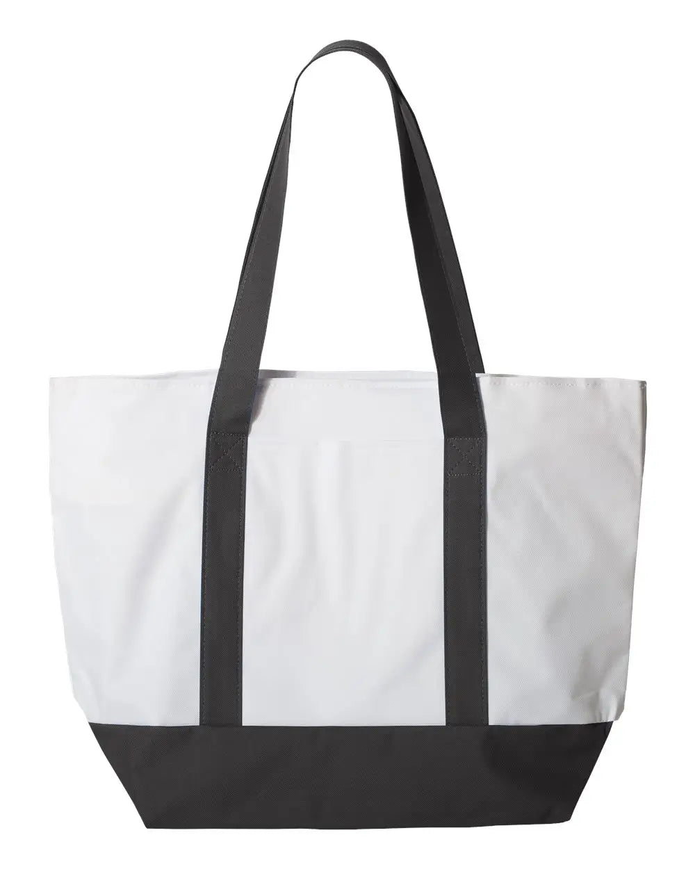 Liberty Bags 7006 Bay View Giant Zippered Tote - White Black - one Size Fits Most