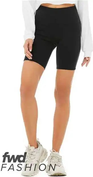 Bella + Canvas 0814 Fwd Fashion Women’s High Waist Biker Shorts Black