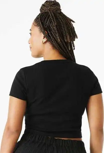 Bella + Canvas 1010 Women’s Micro Rib Baby Tee - Solid Black Blend