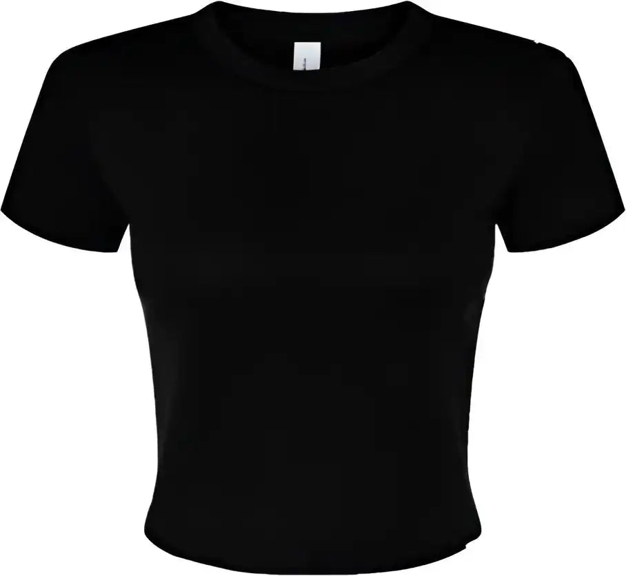 Bella + Canvas 1010 Women’s Micro Rib Baby Tee - Solid Black Blend
