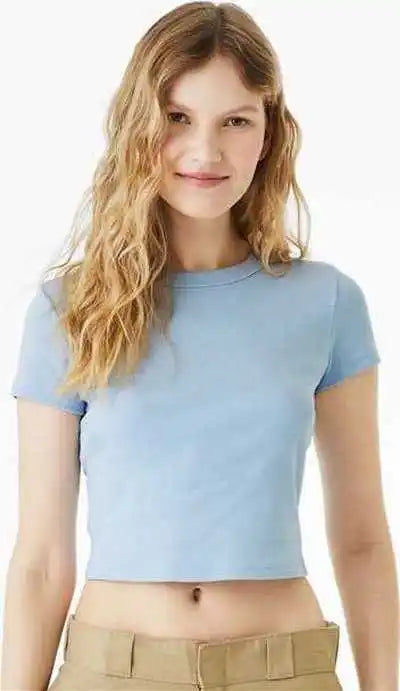 Bella + Canvas 1010 Women’s Micro Rib Baby Tee Solid Blue Blend