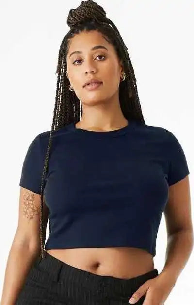 Bella + Canvas 1010 Women’s Micro Rib Baby Tee Solid Navy Blend