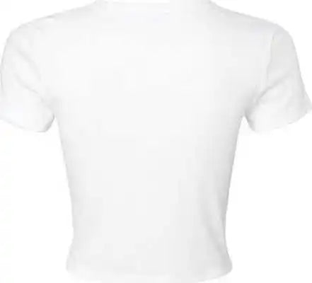 Bella + Canvas 1010 Women’s Micro Rib Baby Tee Solid White Blend