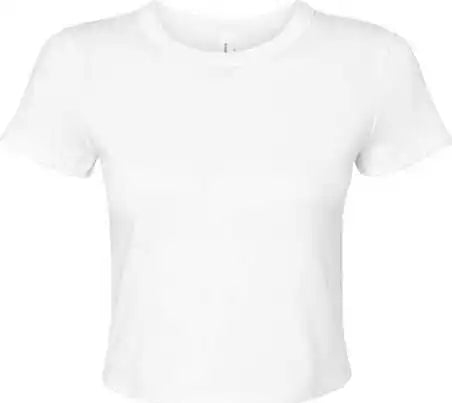 Bella + Canvas 1010 Women’s Micro Rib Baby Tee Solid White Blend