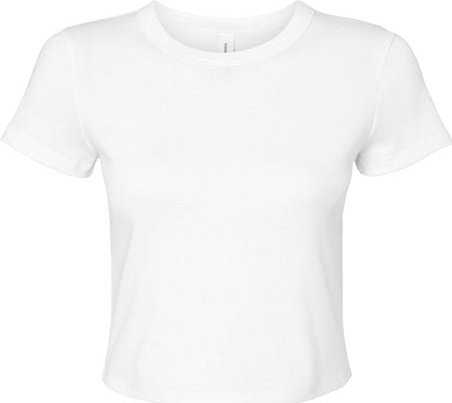 Bella + Canvas 1010 Women’s Micro Rib Baby Tee - Solid White Blend