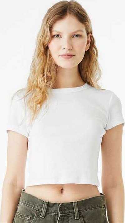 Bella + Canvas 1010 Women’s Micro Rib Baby Tee - Solid White Blend