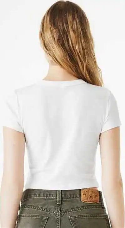 Bella + Canvas 1010 Women’s Micro Rib Baby Tee Solid White Blend