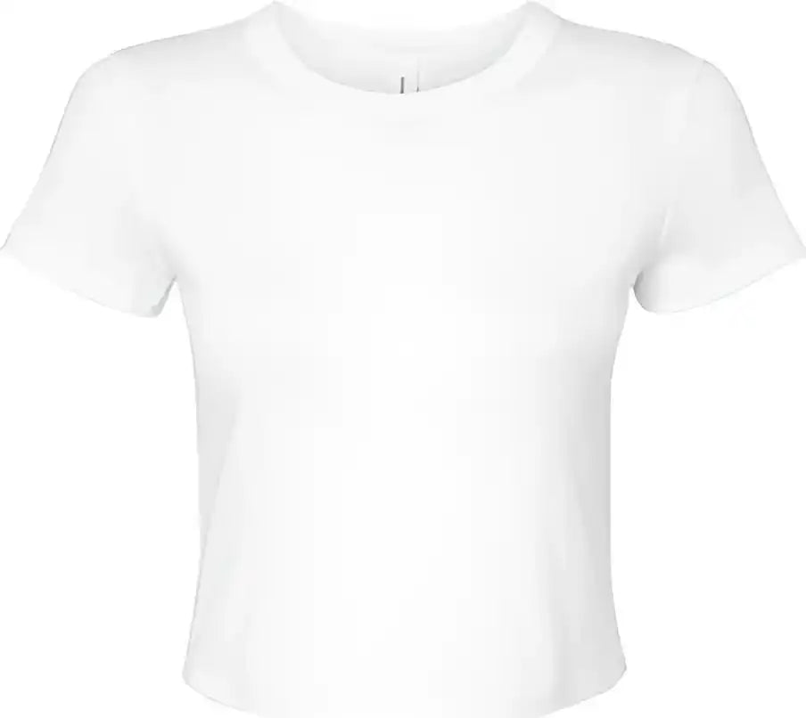 Bella + Canvas 1010 Women’s Micro Rib Baby Tee Solid White Blend