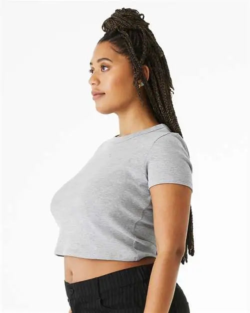 Bella + Canvas 1010c Women’s Micro Rib Baby Tee - 1010 - Athletic Heather