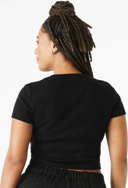 Bella + Canvas 1010c Women’s Micro Rib Baby Tee - 1010 - Solid Black Blend