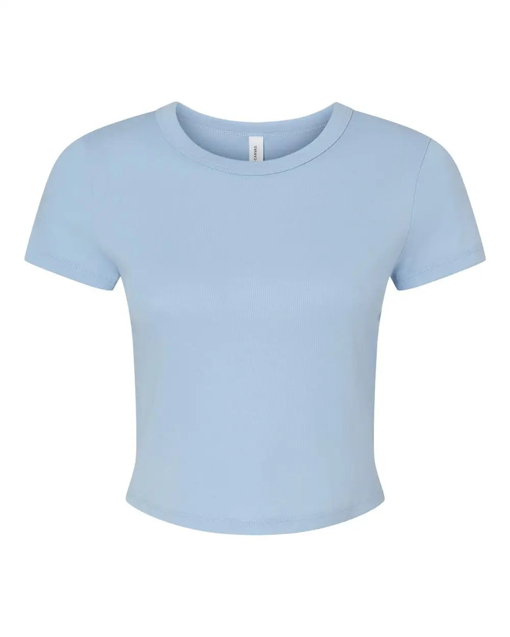 Bella + Canvas 1010c Women’s Micro Rib Baby Tee - 1010 - Solid Blue Blend - Ladies Xs