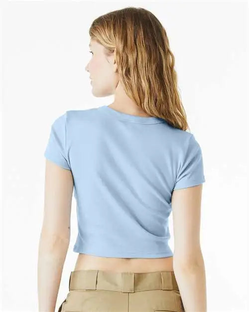 Bella + Canvas 1010c Women’s Micro Rib Baby Tee - 1010 - Solid Blue Blend