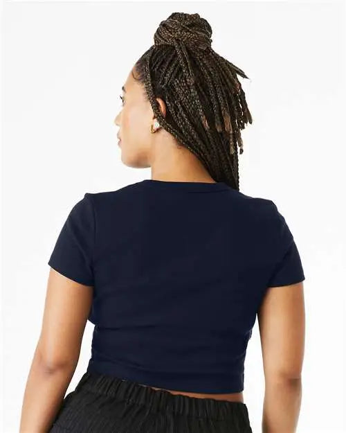 Bella + Canvas 1010c Women’s Micro Rib Baby Tee - 1010 - Solid Navy Blend