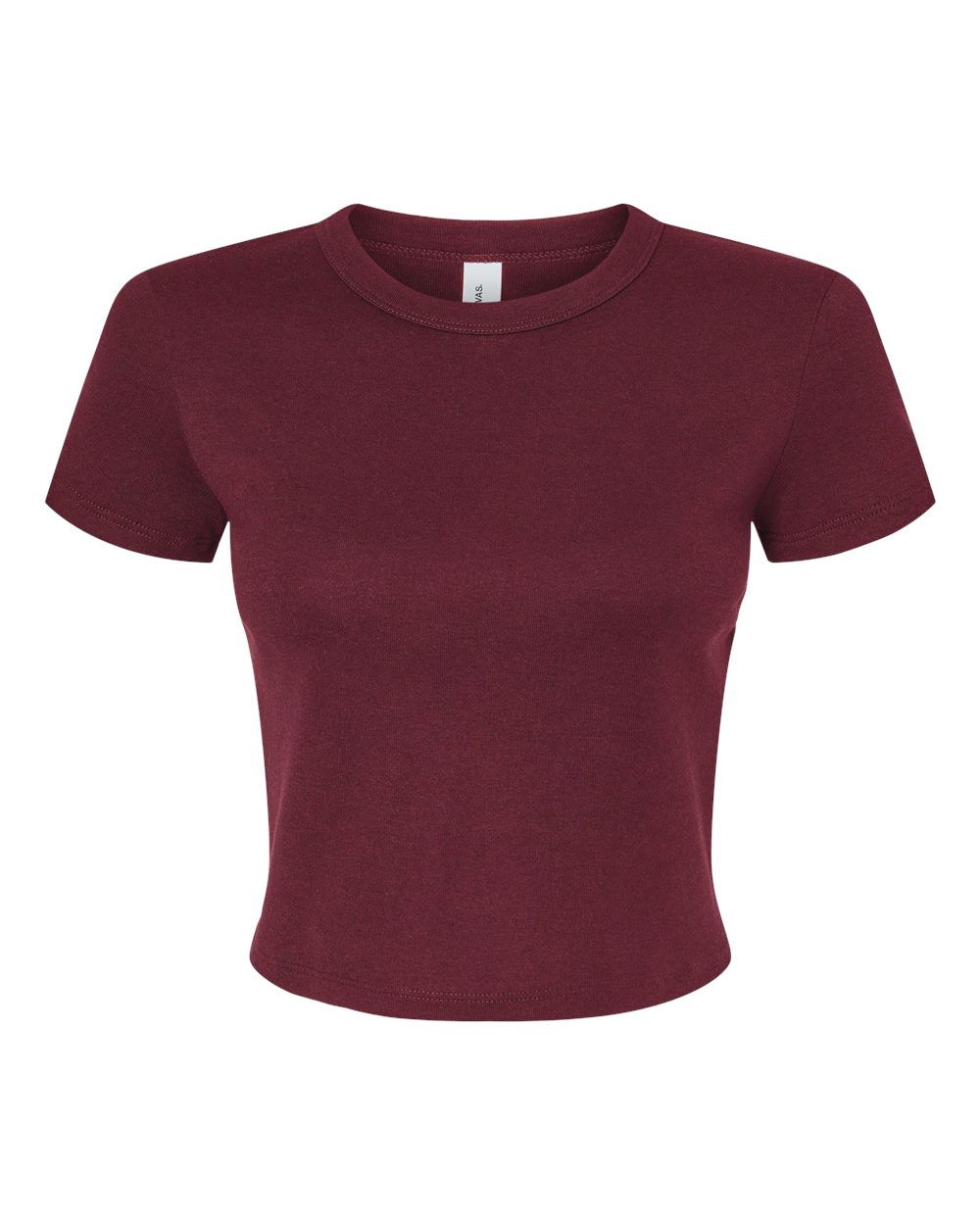 Bella + Canvas 1010c Women’s Micro Rib Baby Tee - Solid Maroon Blend