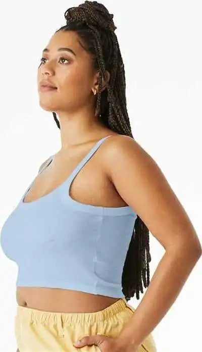 Bella + Canvas 1012 Women’s Micro Rib Spaghetti Strap Tank Solid Baby Blue Blend