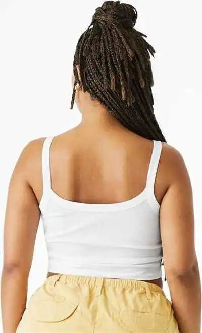 Bella + Canvas 1012 Women’s Micro Rib Spaghetti Strap Tank Solid White Blend