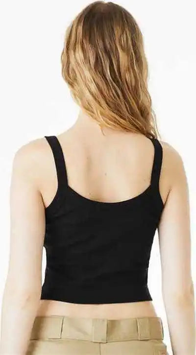 Bella + Canvas 1012 Women’s Micro Rib Spaghetti Strap Tank - Solid Black Blend
