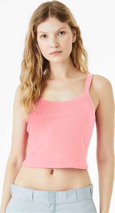 Bella + Canvas 1012 Women’s Micro Rib Spaghetti Strap Tank - Solid Pink Blend