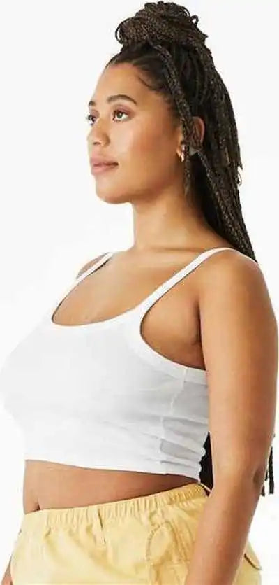 Bella + Canvas 1012 Women’s Micro Rib Spaghetti Strap Tank Solid White Blend