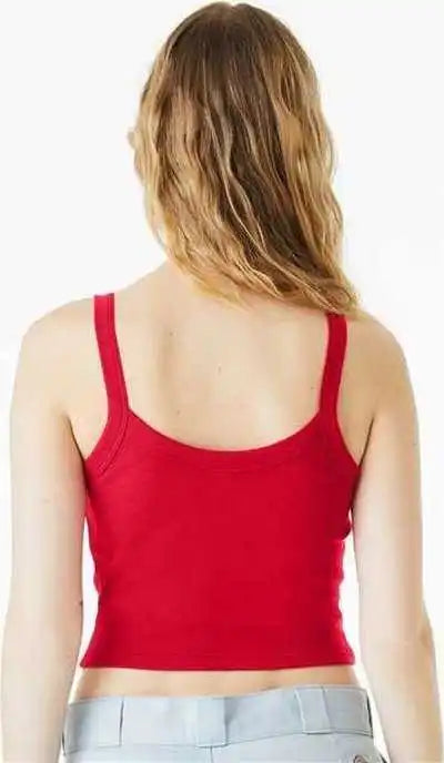 Bella + Canvas 1012 Women’s Micro Rib Spaghetti Strap Tank - Solid Red Blend