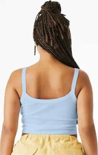 Bella + Canvas 1012 Women’s Micro Rib Spaghetti Strap Tank Solid Baby Blue Blend