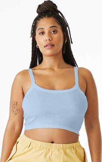Bella + Canvas 1012 Women’s Micro Rib Spaghetti Strap Tank - Solid Baby Blue Blend