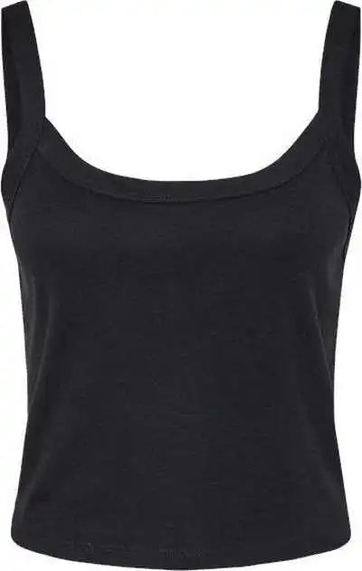 Bella + Canvas 1012 Women’s Micro Rib Spaghetti Strap Tank - Solid Black Blend