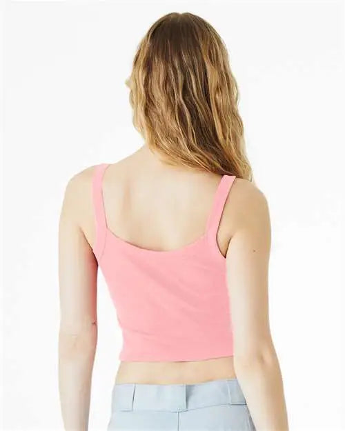 Bella + Canvas 1012c Women’s Micro Rib Spaghetti Strap Tank - 1012 - Solid Pink Blend