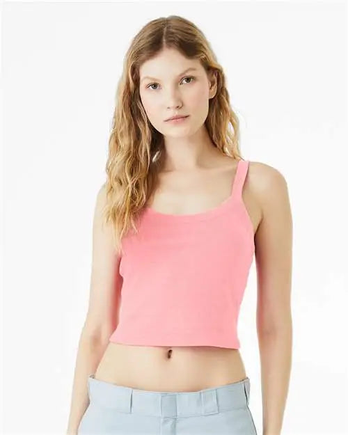 Bella + Canvas 1012c Women’s Micro Rib Spaghetti Strap Tank - 1012 - Solid Pink Blend