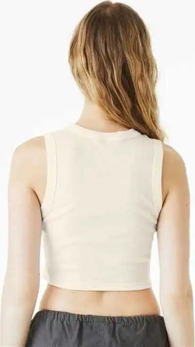 Bella + Canvas 1013 Women’s Micro Rib Muscle Crop Tank - Solid Natural Blend