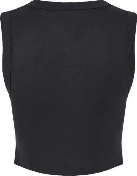 Bella + Canvas 1013 Women’s Micro Rib Muscle Crop Tank Solid Black Blend