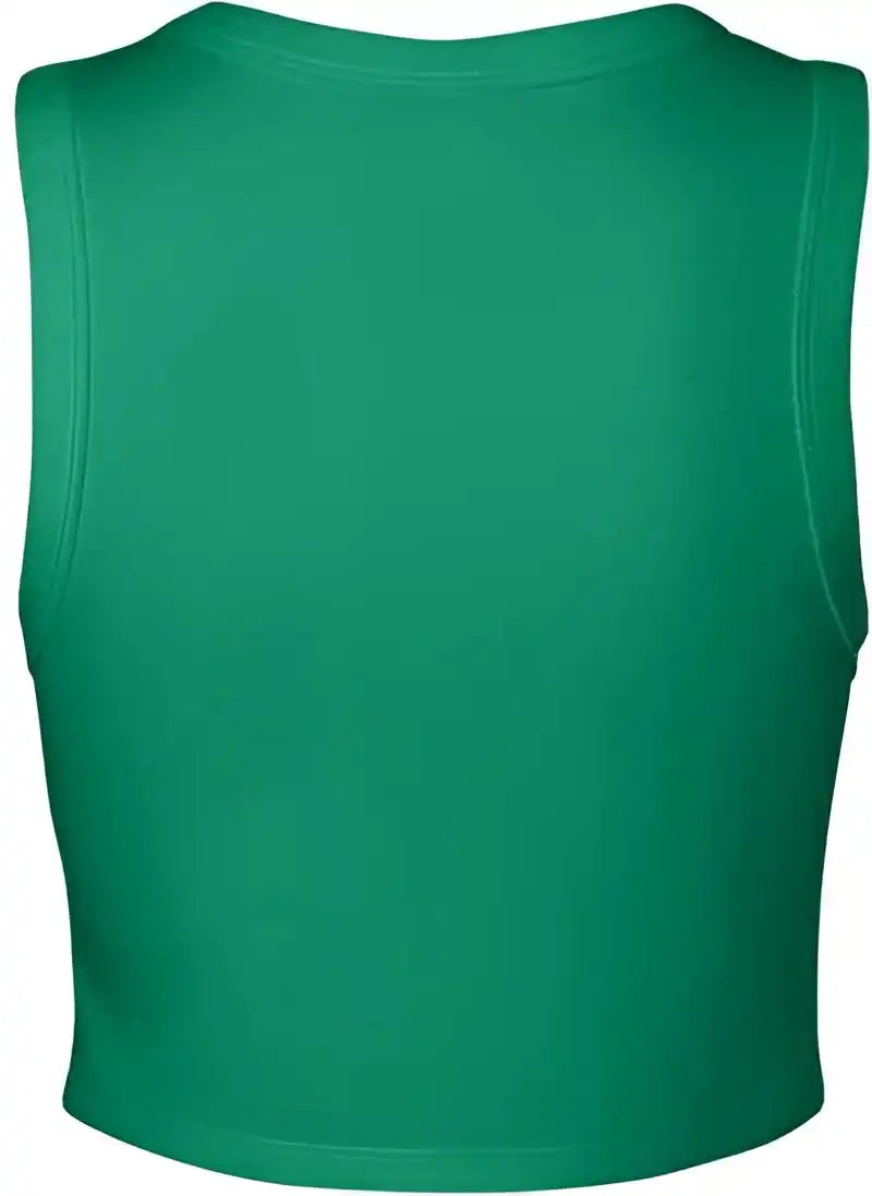 Bella + Canvas 1013 Women’s Micro Rib Muscle Crop Tank Solid Kelly Blend