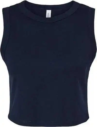Bella + Canvas 1013 Women’s Micro Rib Muscle Crop Tank - Solid Navy Blend