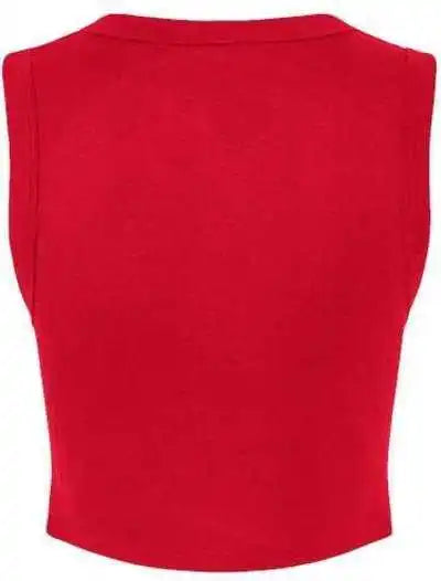 Bella + Canvas 1013 Women’s Micro Rib Muscle Crop Tank - Solid Red Blend