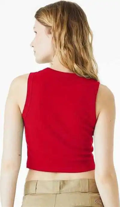Bella + Canvas 1013 Women’s Micro Rib Muscle Crop Tank - Solid Red Blend