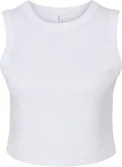 Bella + Canvas 1013 Women’s Micro Rib Muscle Crop Tank - Solid White Blend