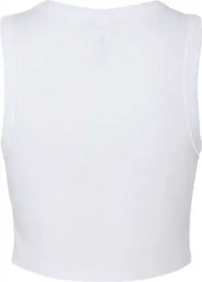 Bella + Canvas 1013 Women’s Micro Rib Muscle Crop Tank - Solid White Blend