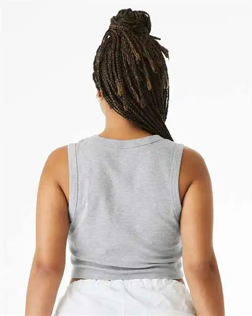 Bella + Canvas 1013c Women’s Micro Rib Muscle Crop Tank - 1013 - Athletic Heather