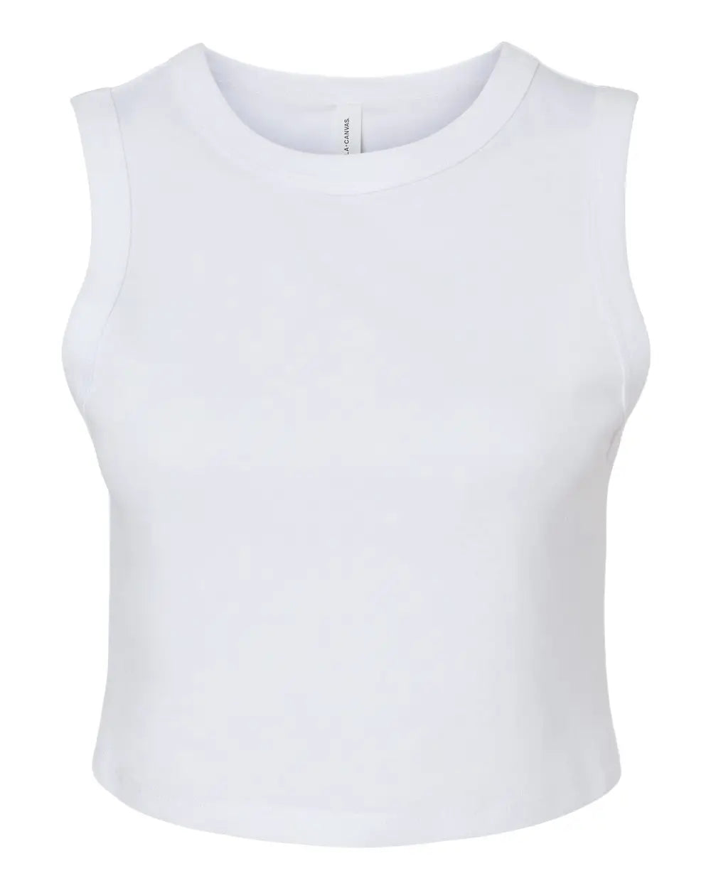 Bella + Canvas 1013c Women’s Micro Rib Muscle Crop Tank - 1013 - Solid White Blend - Ladies Xs