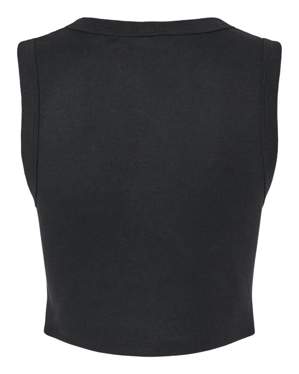 Bella + Canvas 1013c Women’s Micro Rib Muscle Crop Tank - 1013 - Solid Black Blend - Ladies Xs