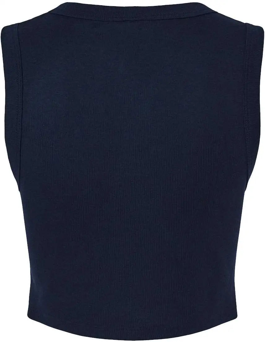 Bella + Canvas 1013c Women’s Micro Rib Muscle Crop Tank - 1013 - Solid Navy Blend - Ladies Xs