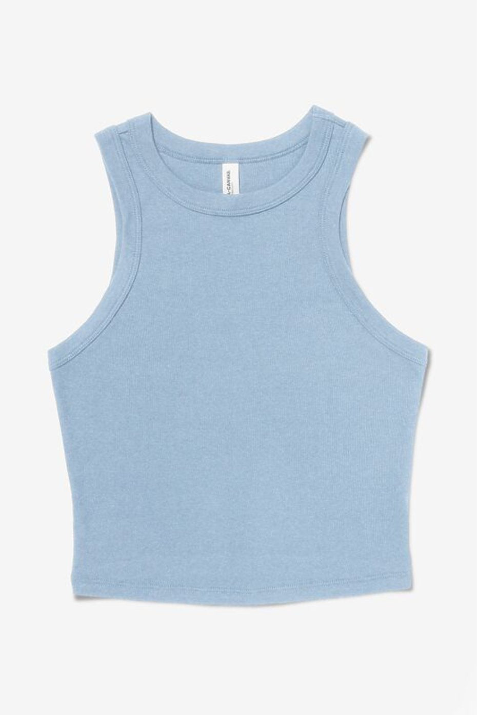 Bella + Canvas 1019 Women’s Micro Rib Racer Tank - Solid Baby Blue Blend